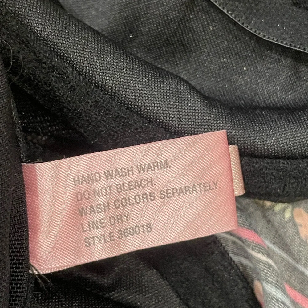 Sophie B. Y2K black with pink floral print and mixed lace corset top size Large - Picture 8 of 8